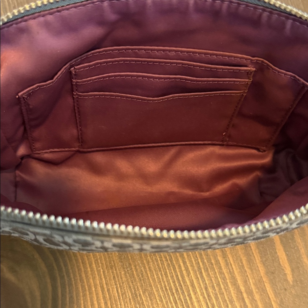 COACH Taupe Signature Canvas Wristlet with Leather Trim - Picture 6 of 7